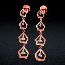 Joyalukkas Modern Pentagon Diamond Earrings-4.94 gm-image-14