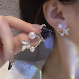 SZN Silver Plated Pearls Beaded Contemporary Studs Earrings-26