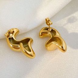HOUSEOFTRENDZZ Stainless Steel Gold-Plated Contemporary Studs-image-47