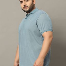 OGEN Men Polo Collar Raw Edge T-shirt-image-81