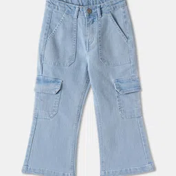 R&B Girls Regular Fit Mid-Rise Cargo Style Jeans-2