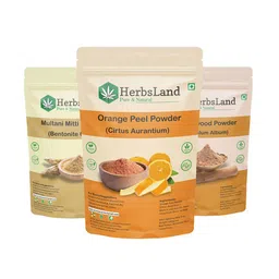 HerbsLand Set Of 3 100% Pure & Natural Orange, Multani Mitti, Sandalwood Powder-150g Each-9