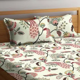 KIDS WONDERS White Floral Printed 160 TC Microfiber King Bedsheet Set 1.8 m x 1.9 m-image-64