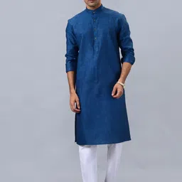 azania Men Regular Linen Kurta with Pyjamas-picture-0