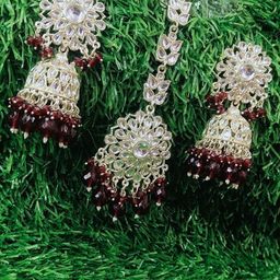 Anouk Rhodium-Plated Kundan Studded & Beaded Jewellery Set-image-21