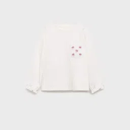 Mango Kids Girls Drop-Shoulder Sleeves Pure Cotton Pocket Detail T-shirt-image-85