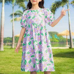 StyleCast x Revolte Girls Floral Printed A-Line Dress-image-36