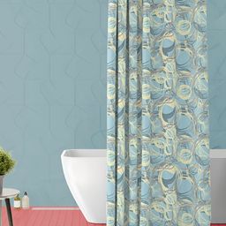 ArtzFolio Green & Beige Abstract Printed Waterproof Shower Curtain-5