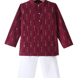 JAV CREATIONS Boys Striped Regular Pure Cotton Kurta with Pyjamas-10