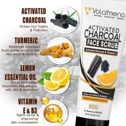 Volamena Activated Charcoal Face Scrub - 100 ml image 3