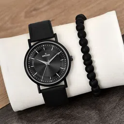WROGN Men Analog Watch & Leather Bracelet Gift Set-54