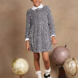 One Friday Girls Sequined A-Line Dress-image-40