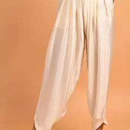 Lakshita Women Off White Loose Fit Satin Dhoti Pants-13