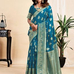 KALINI Women Floral Zari Designer Banarasi Saree-image-94