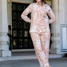SAADGEE Cotton Printed Shirt & Trousers Co-Ords Set-image-71