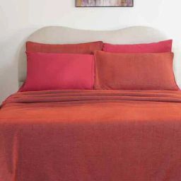 maspar Red Solid TC 325 Cotton Polyester Double Bed Bedcover-picture-4