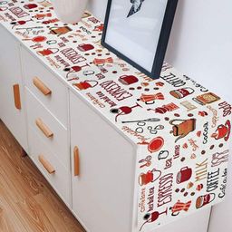 PRAKARTIK White & Red Printed Pure Cotton Durable Table Runner-image-51