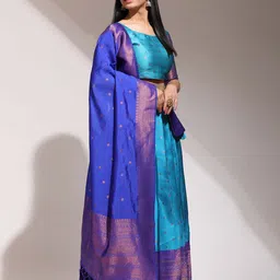 Payu Semi-Stitched Lehenga & Unstitched Blouse With Dupatta image 5