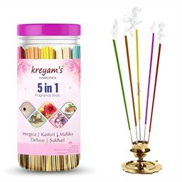 kreyam's Purple 5-In-1 Fragrance Pooja Incense Sticks-image-92