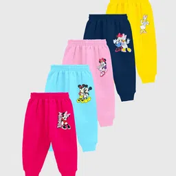 Disney By Miss and Chief Girls Pack Of 5 Printed Mid-Rise Joggers-picture-43