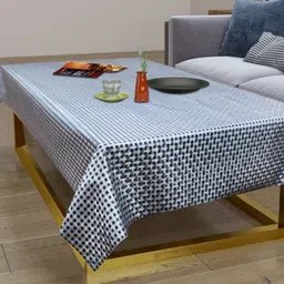 LooMantha Grey & Black Checked Waterproof 2-Seater Table Cover-image-13