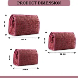 Kuber Industries Maroon Set of 3 Regular Makeup Organiser Organisers image 5