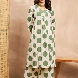 all about you Printed Pure Cotton V Neck Tunic With Palazzos Co-Ords-picture-21