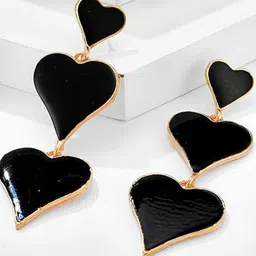 SEAA ENTERPRISES Enamelled Heart Shaped Drop Earrings-62