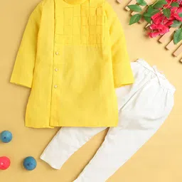 Jeetethnics Boys Mandarin Collar Cotton Silk Kurta with Pyjama-40