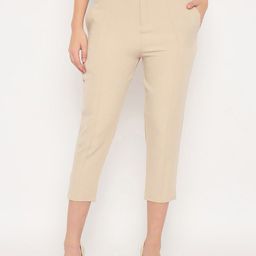 Camey Women Pencil Tapered Fit High-Rise Pleated Trousers-image-25
