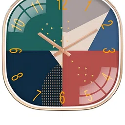 Star work Green & Blue Colourblocked Contemporary Wall Clock-15