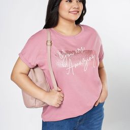 Honey Curvytude by Pantaloons Women Typography Printed Cotton short Top-image-59