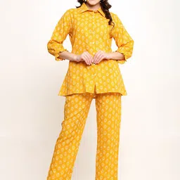 CORDSET Printed Pure Cotton Shirt & Trousers Co-Ords-image-33