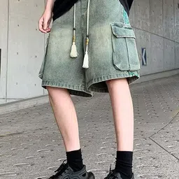 StyleCast x Revolte Men Washed Side Striped Mid-Rise Cotton Relaxed Fit Cargo Shorts-image-29