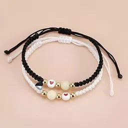 Lovemi Movements Unisex Set Of 2 Artificial Stones Studded Charm Bracelets-13