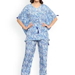 YASH GALLERY Printed Kaftan Tunic With Trousers Co-Ords-picture-13