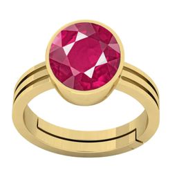 RRVGEM 10.00 Ratti Adjustable Gold Plated Ruby Ring-image-36