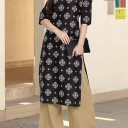 Anouk Rustic Women Pack Of 3 Ethnic Motifs Printed Crepe Straight Kurta-image-95