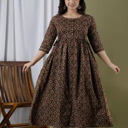 BAESD Ethnic Motifs Print Maternity Maxi Dress-image-101