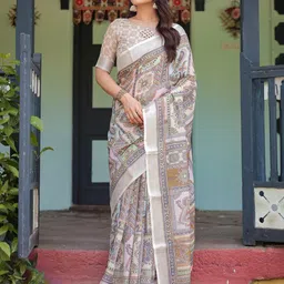 all about you Ethnic Motifs Pure Linen Saree-picture-16