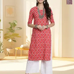 HERE&NOW Women Pack of 2 Ethnic Motifs Printed Daily Straight Kurtas-image-98