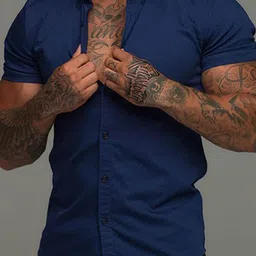 StyleCast Men Spread Collar Solid Cotton Casual Shirt-image-100