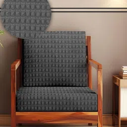 Cortina Grey Striped Polyester Sofa Cover With Arms-image-74