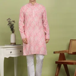 FUBAR Men Floral Embroidered Thread Work Kurta-picture-10