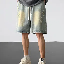 HERE&NOW Men Solid Regular Fit Denim Shorts-image-64