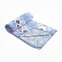 JP SHINE Blue & White Floral AC Room 210 GSM Double Bed Dohar-image-54