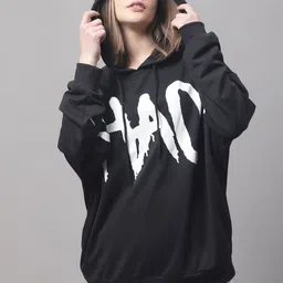 DOOR74 Women Cotton Typography Printed Long Sleeves Hooded Sweatshirt-picture-48