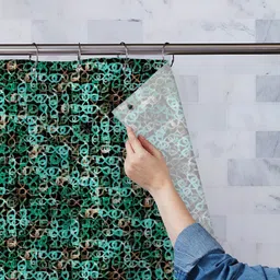 ArtzFolio Green & Brown Printed Shower Curtains-image-25