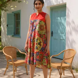 SZN Women Ethnic Motifs Printed A-Line Midi Dress-picture-41