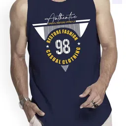 Woostro Pack Of 2 Printed Pure Combed Cotton Gym VestsRS26 CMB (MORE WHITE) (98 NAVY)-image-91